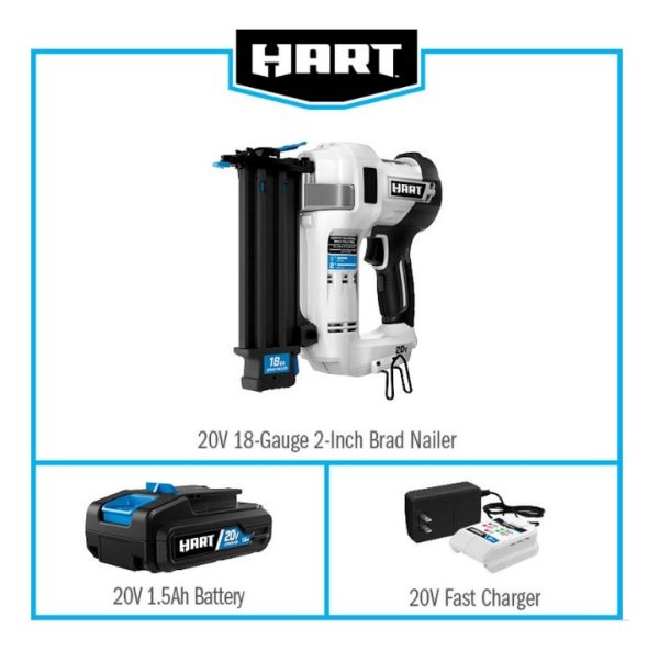 Hart Kit De Clavadora Brad De 20 V, Calibre 18, 5 Cm Y Bolsa - Image 4