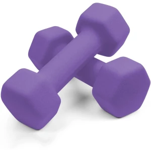 Mancuernas De Neopreno 10 Lb, Antideslizantes, Forma Hexagon Color Púrpura