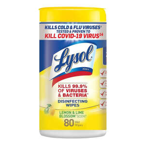 Lysol Toallitas Desinfectantes De Lima Limón 80 Unidades
