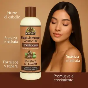 Okay Acondicionador De Aceite De Ricino Negro Y Argán 355ml - Image 2