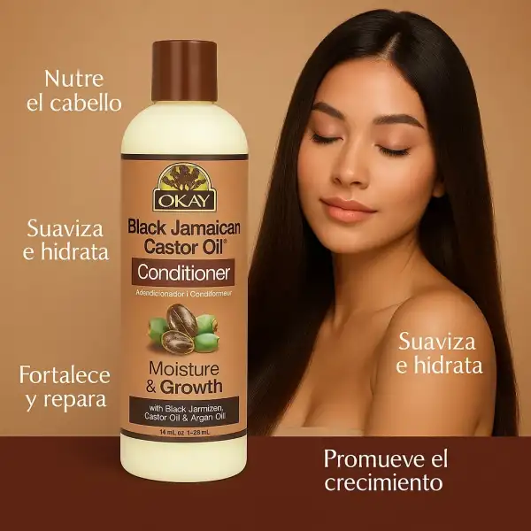 Okay Acondicionador De Aceite De Ricino Negro Y Argán 355ml - Image 2