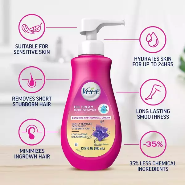 Veet Gel Depilatorio Hair Remover Sensitive Aloe Vera 400ml - Image 2