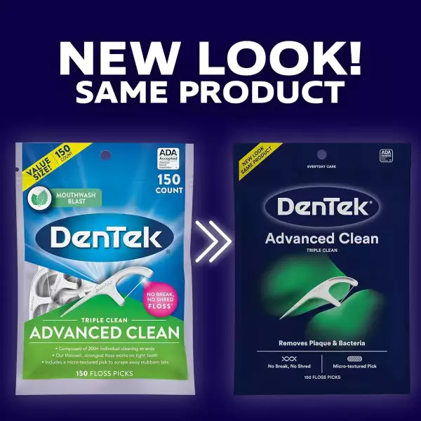 Dentek Triple Clean Advanced Púas Hilo Dental 150 Und 3 Pack - Image 3