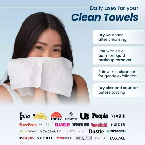 Clean Skin Club Toallas Faciales Clínicamente Probadas 100ud - Image 5