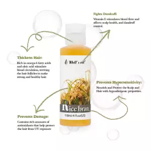 Well's Oil Aceite De Salvado De Arroz Cabello Y Piel 118 Ml - Image 4