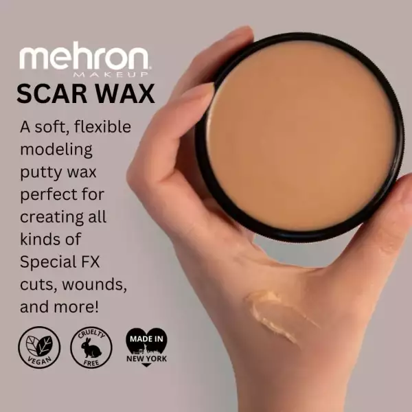 Mehron Scarwax Sfx Cera Para Cicatrices Falsas Color Luz 40g - Image 3