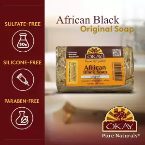 Okay Jabón Negro Africano Original Hidrata Y Limpia 241g - Image 4