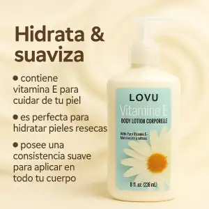 Lovu Loción Corporal Hidratante Con Vitamina E 236ml - Image 2