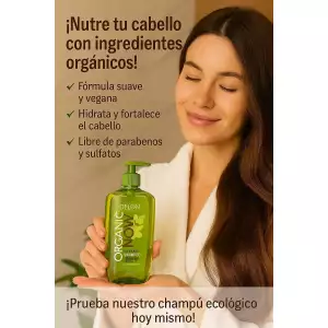 Delon Shampoo De Aloe De Vera Organic Now 325ml - Image 3