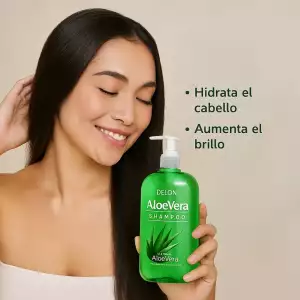 Delon Shampoo Con Aloe Vera Hidratación Y Brillo 725ml - Image 6