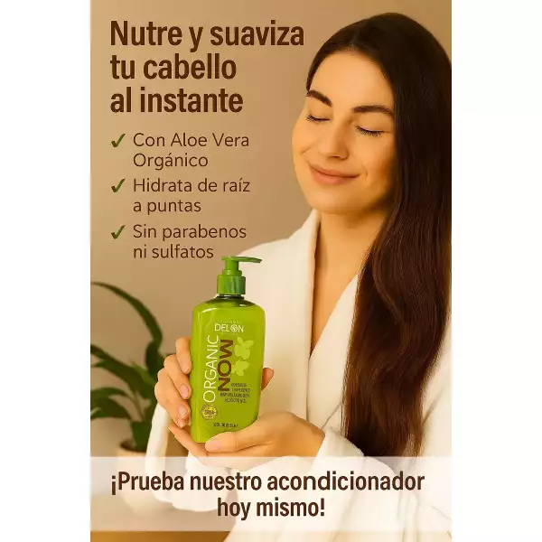 Delon Acondicionador Aloe De Vera Organic Now 325ml - Image 2