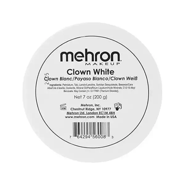 Mehron Base De Maquillaje Clown White Payaso Blanco 200gr - Image 4
