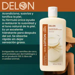 Delon Loción Humectante Corporal De Manteca De Cacao 591 Ml - Image 3