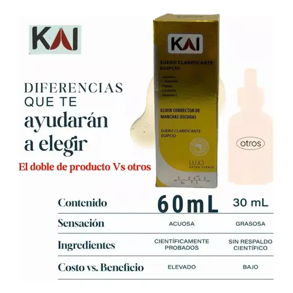 Kai Serum Facial Egipcio Aclarante Glutation Vitamina E 60ml - Image 4