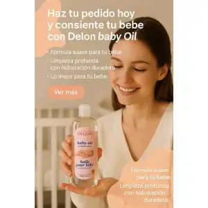 Delon Aceite Hidratante Para Bebés Formula No Grasa 414 Ml - Image 3