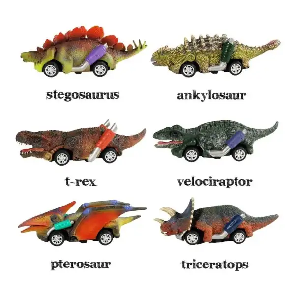 Dinobros Coches De Juguete De Dinosaurio 6 Unidades - Image 2