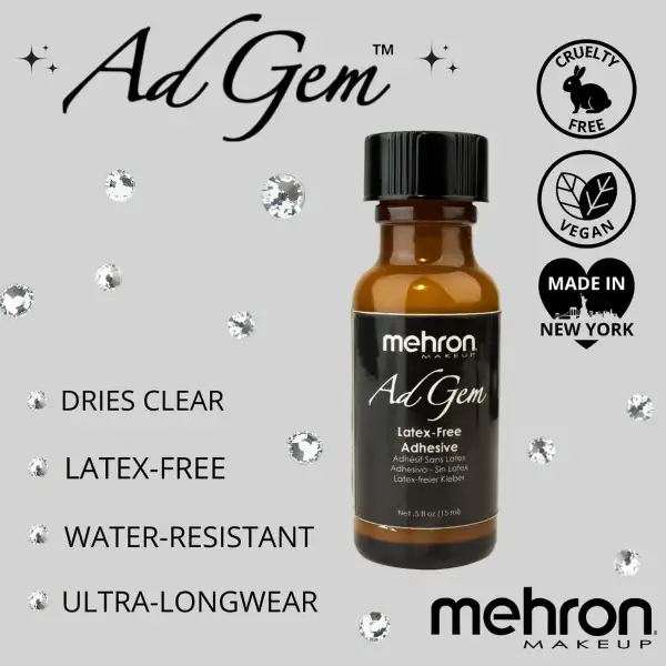 Mehron Adgem Adhesivo De Pestañas, Maquillaje Diamantes 15ml - Image 4
