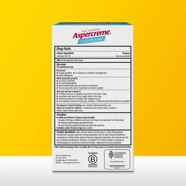 Aspercreme Crema Alivio Del Dolor De Pies Con Lidocaína 113g - Image 3
