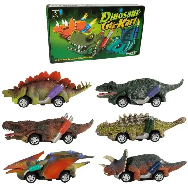 Dinobros Coches De Juguete De Dinosaurio 6 Unidades - Image 4