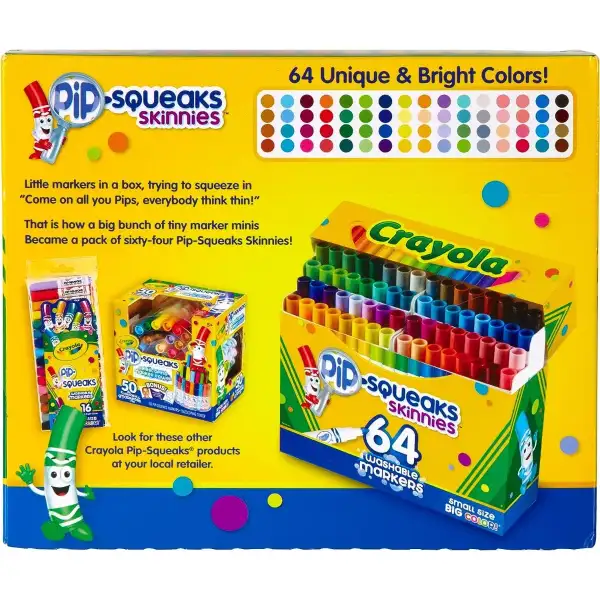 Crayola Pip-squeaks 64 Marcadores Lavables, Escuela En Casa - Image 4