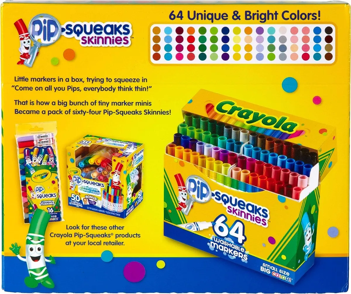 Crayola Pip-squeaks 64 Marcadores Lavables, Escuela En Casa - Image 4