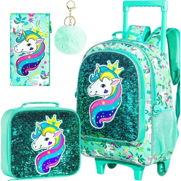 Gxtvo Mochila Para Niños Con Ruedas Enrollables Pack De 3 Piezas - Image 5