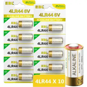 Ebl Baterías Alcalinas 4lr44 6v Larga Duración Pack 10 Und