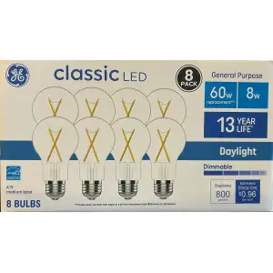 Ge Classic Bombillas De Luz Led Regulables 60-watt Pack 8