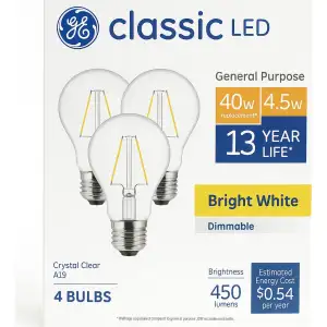 Ge Classic Bombillas De Luz Led Regulables 40-watt Pack 4