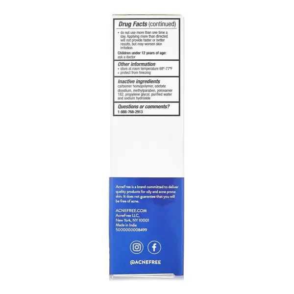 Acnefree Gel Adapalene 0.1% Tratamiento Tópico Del Acné 15g - Image 2