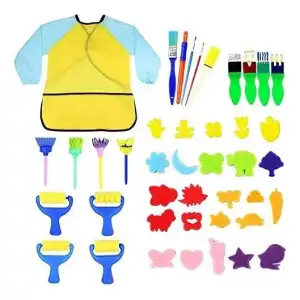 Kit De Pintura Para Niños 42 Piezas, Brochas, Esponjas