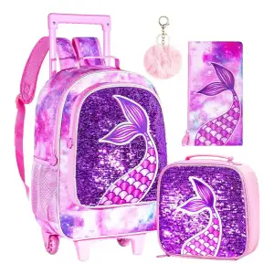 Gxtvo Mochila Para Niños Con Ruedas Enrollables Pack De 3 Piezas