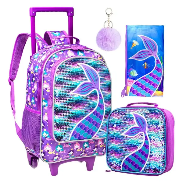 Gxtvo Mochila Para Niños Con Ruedas Enrollables Pack De 3 Piezas - Image 4
