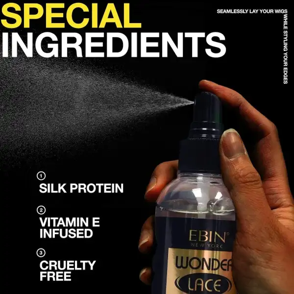 Ebin Wonderlace Spray De Encaje Derretible Para Peluca 100ml - Image 2