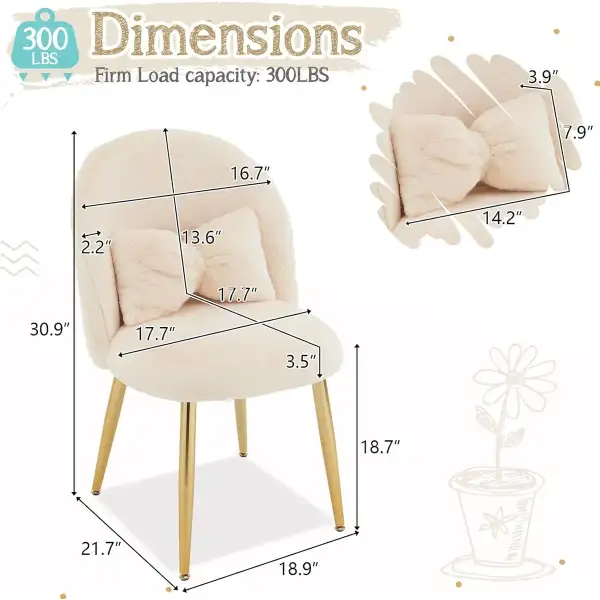 Vingli Silla De Tocador Para Niñas Con Respaldo Y Almohada - Image 2