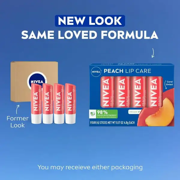 Nivea Lip Care Balsamo Labial De Durazno Pack 4 4.8g c/u - Image 2