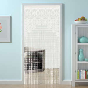 Hsylym - Cortina De Hilos Con Encaje Para Puerta Y Ventana